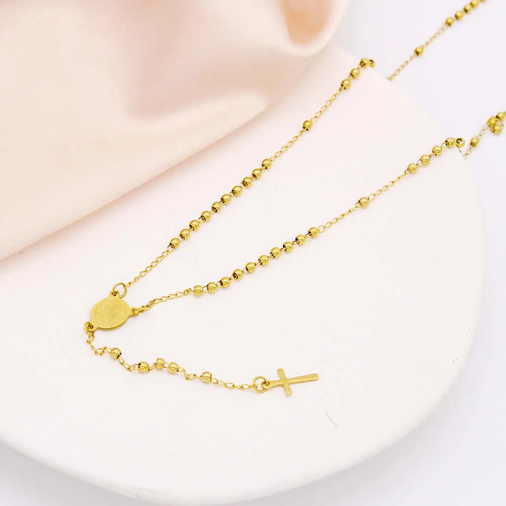 Our Lady of the Cross Tassel 18k Gold Plated Virgencita Necklace