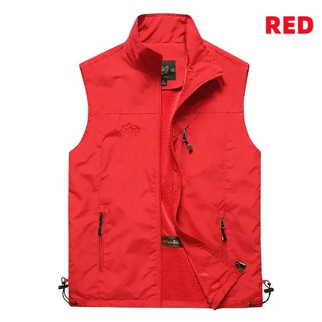 Outdoor Mens Vests 2023 Multi-pockets Hiking Work Photography Golf Vest Man's Fish Vest Waterproof Breathable Waistcoat
