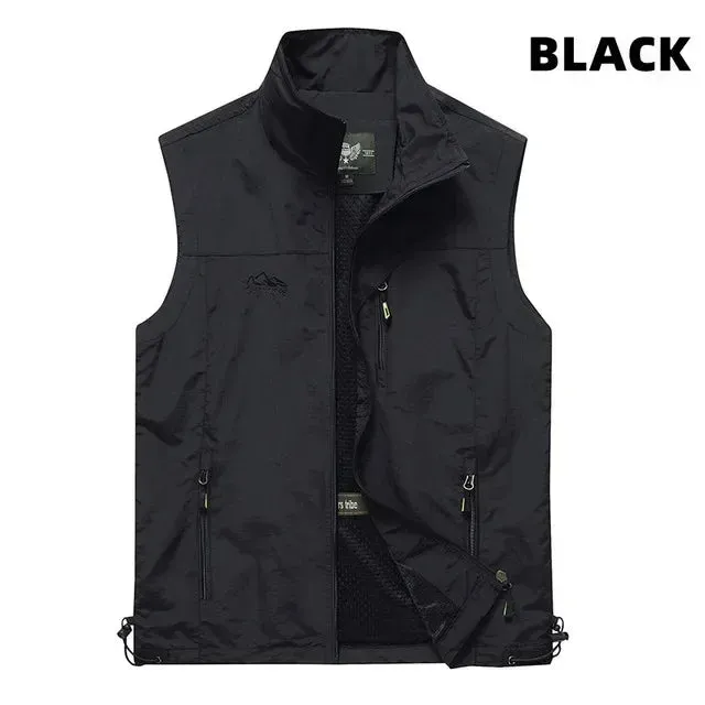 Outdoor Mens Vests 2023 Multi-pockets Hiking Work Photography Golf Vest Man's Fish Vest Waterproof Breathable Waistcoat