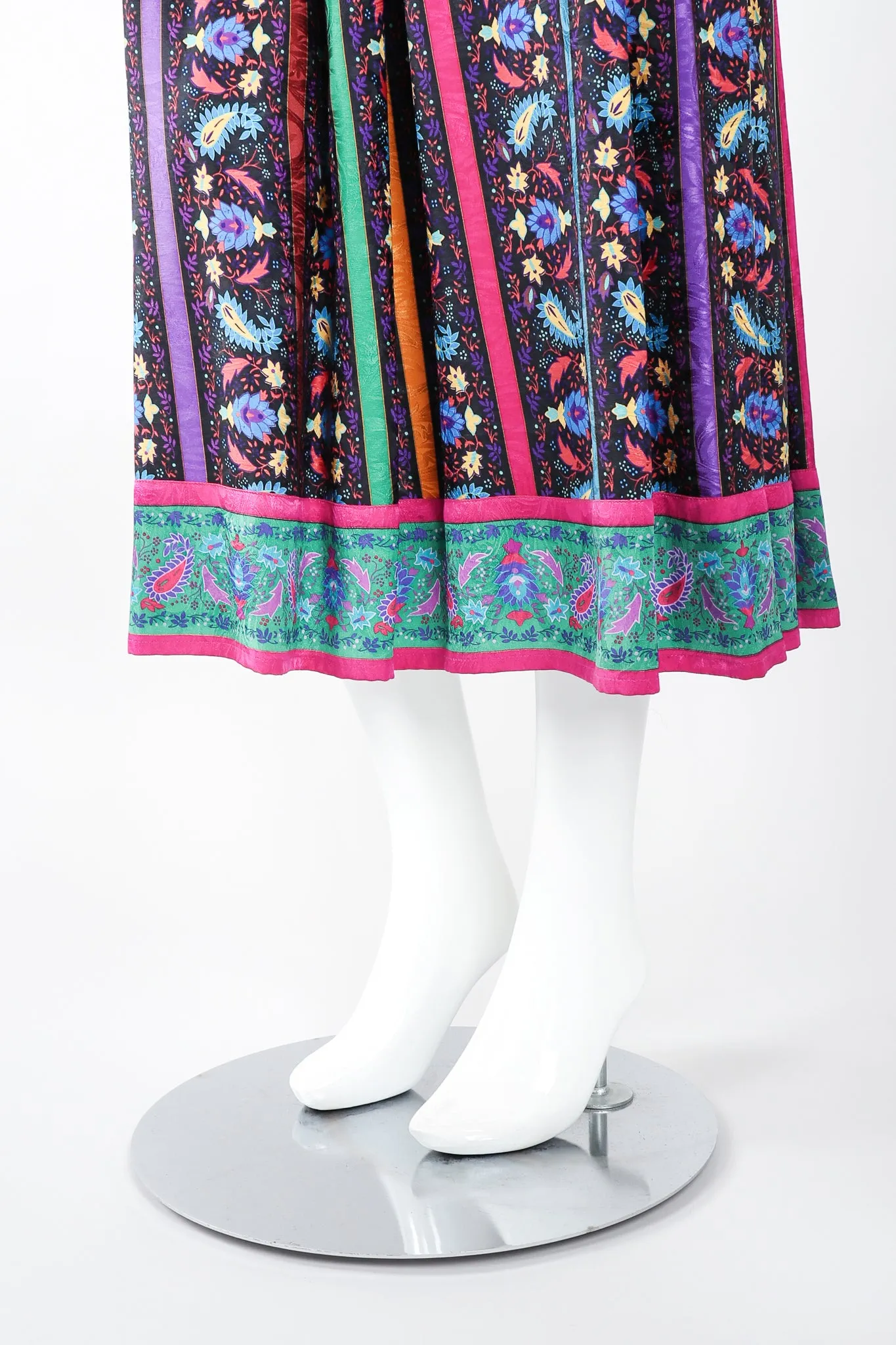 Paisley Stripe Blouse & Skirt Set