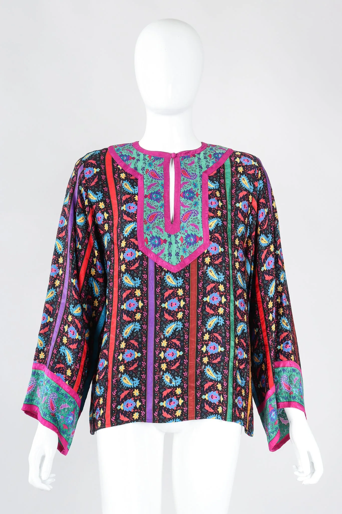 Paisley Stripe Blouse & Skirt Set