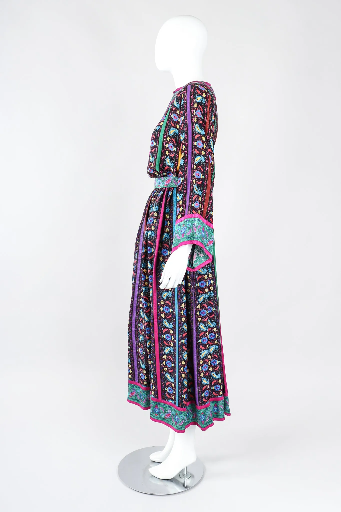 Paisley Stripe Blouse & Skirt Set