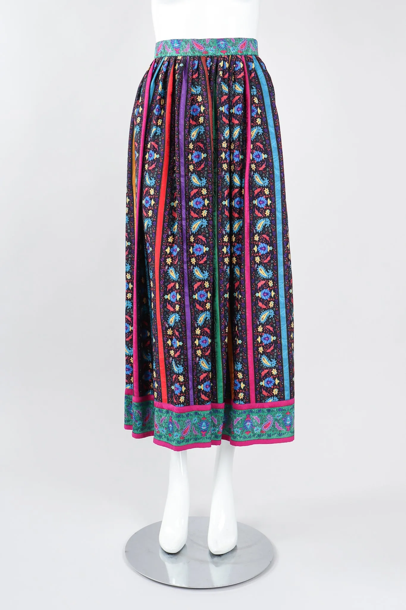 Paisley Stripe Blouse & Skirt Set
