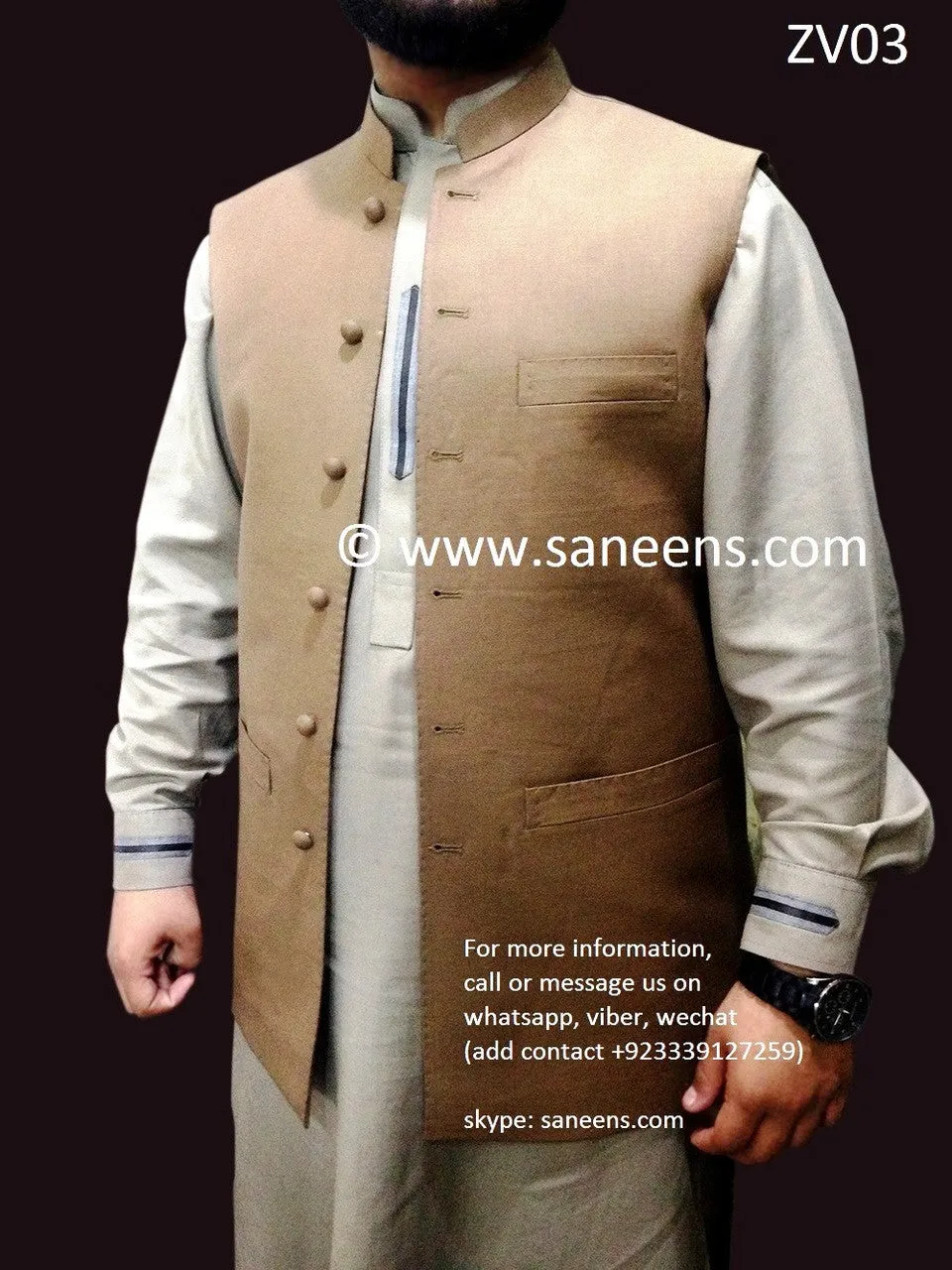 Pashtun Vest in Camel Color