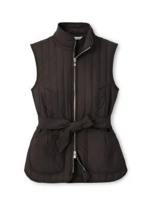 Peter Millar Womens Scout Quilted Travel Vest With Tie - PEPPERCORN