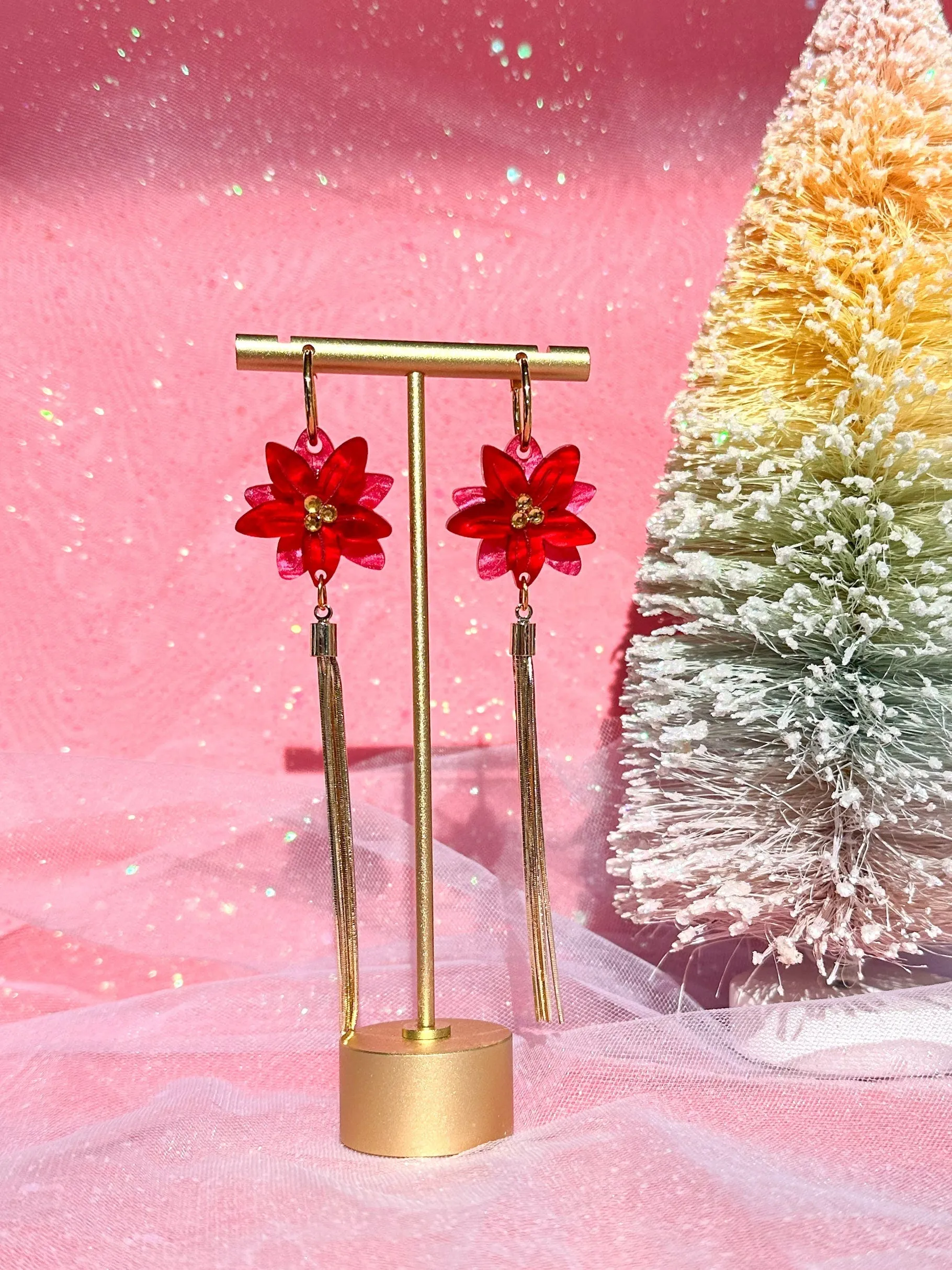 Poinsettia Earrings