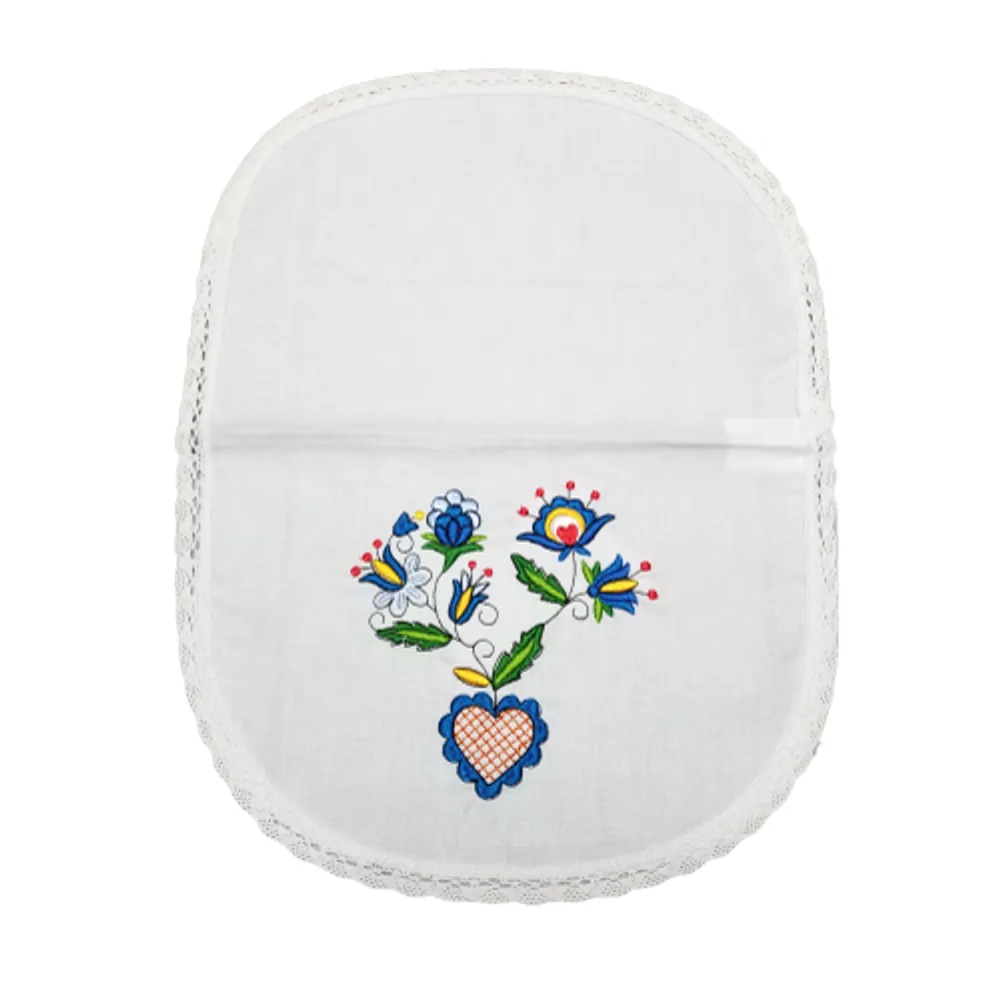 Polish Kashubian Folk Art Embroidered Easter Basket Doily Cover