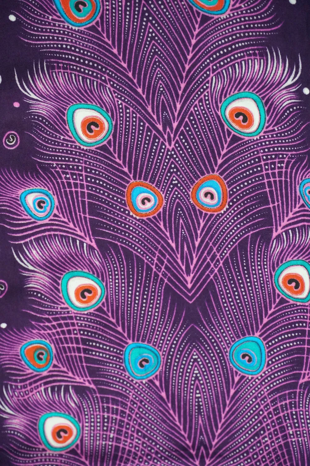 Purple Peacock Feather Harem Pants