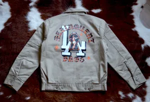 "Peek a Boo" Mechanic Jacket in Khaki.