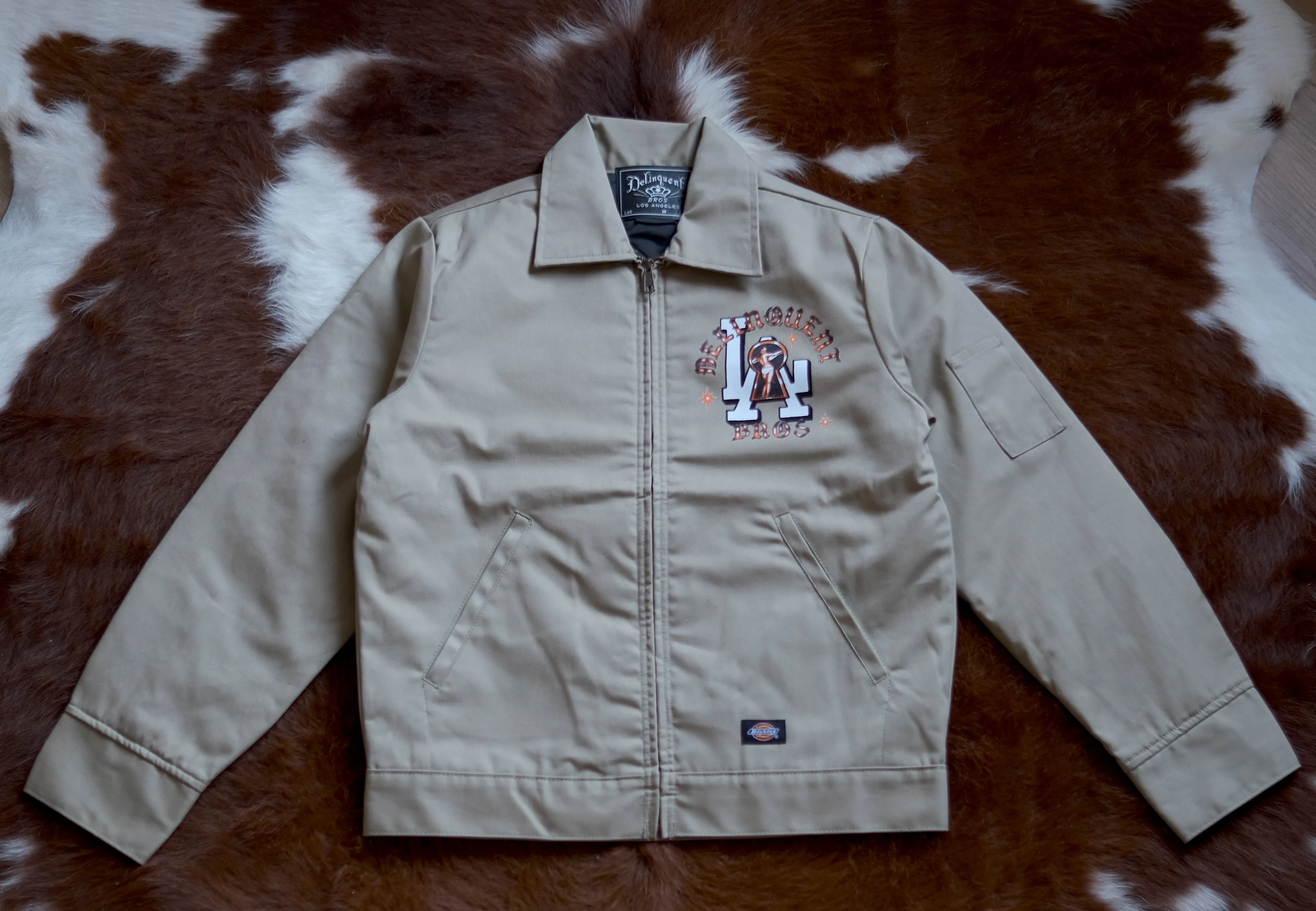 "Peek a Boo" Mechanic Jacket in Khaki.