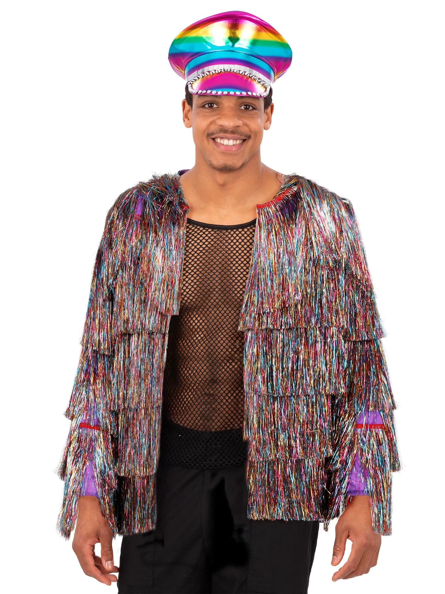 Rainbow Pride Tinsel Festival Disco Jacket