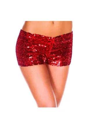 Red Sequin Booty Shorts