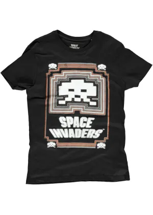 Retro Games Men's Space Invaders Glowing T-Shirt Black