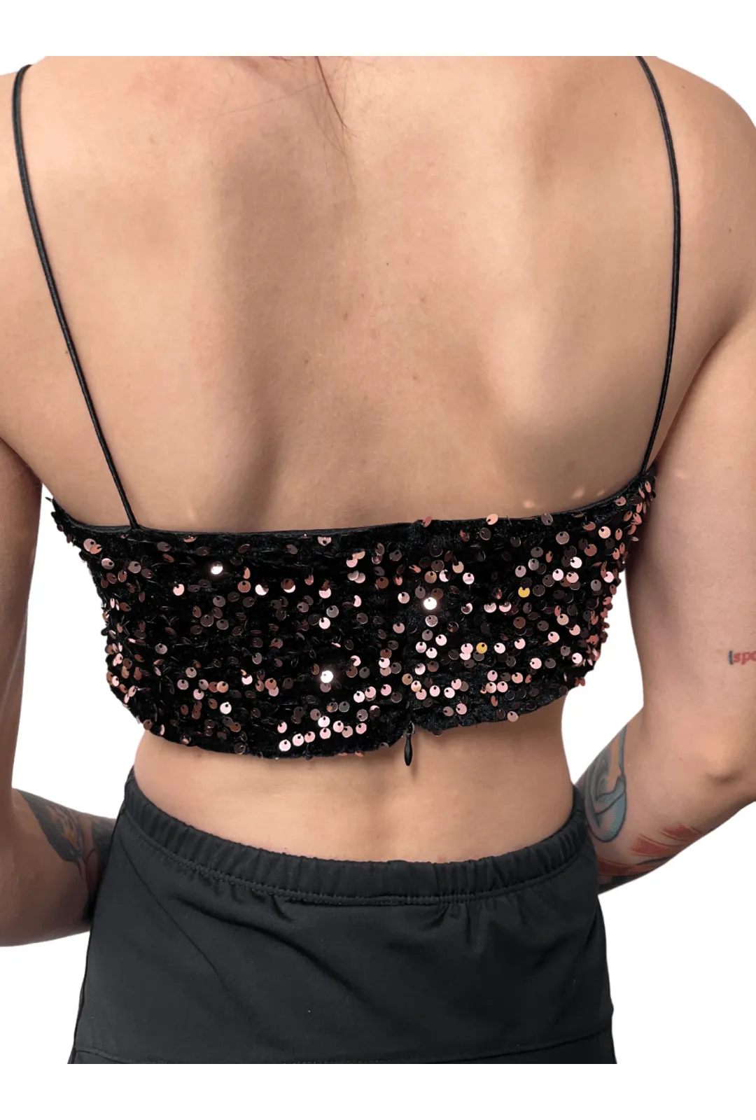 Rose Gold Sequin Tube Crop