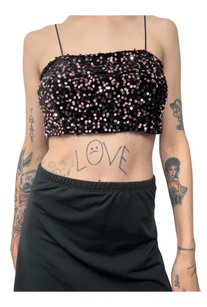 Rose Gold Sequin Tube Crop