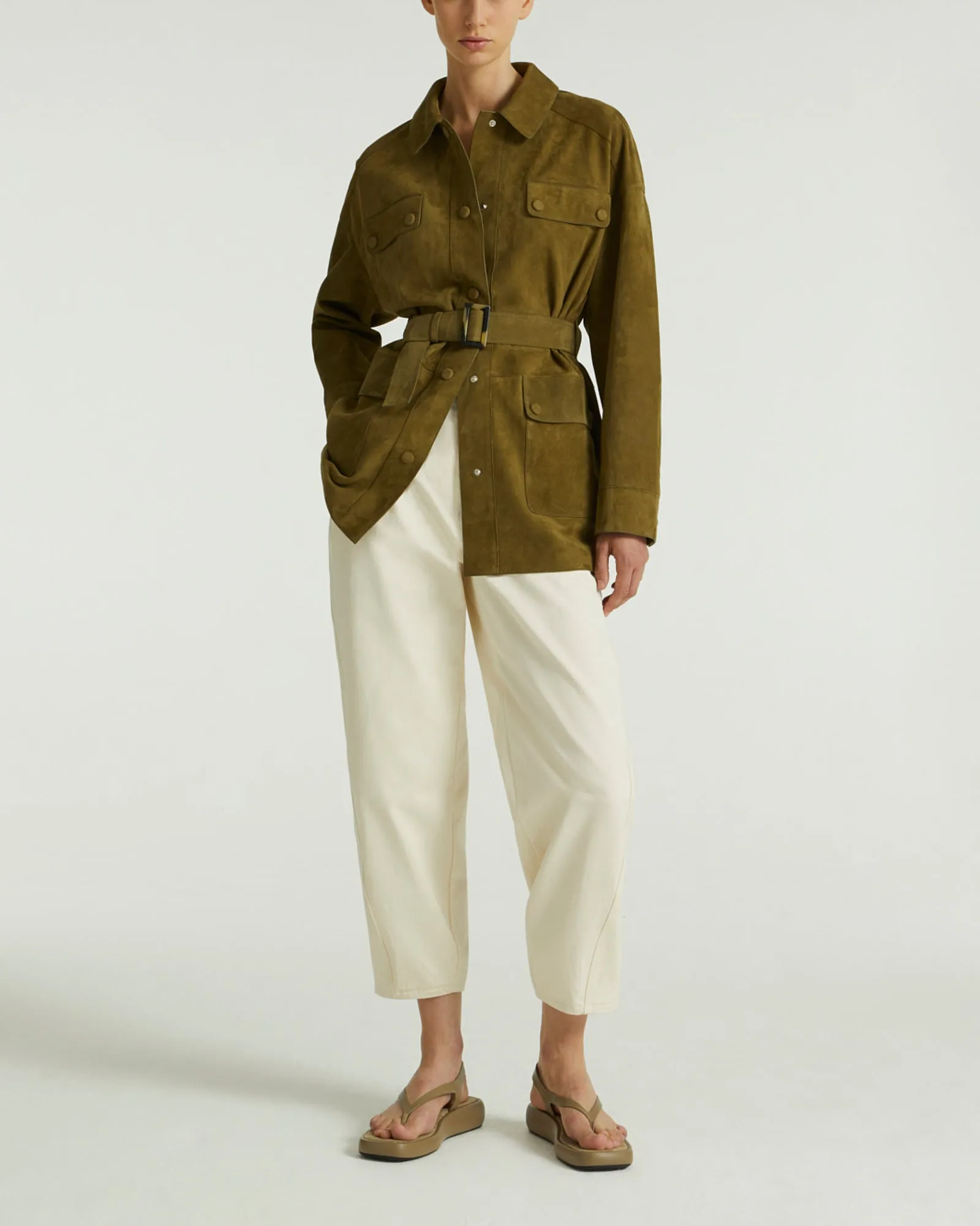 Safari jacket in double-sided velour lamb leather
