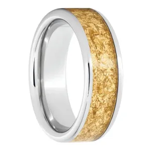 Serinium Pipe Cut Band with 5mm 24K Yellow Gold Leaf Inlay