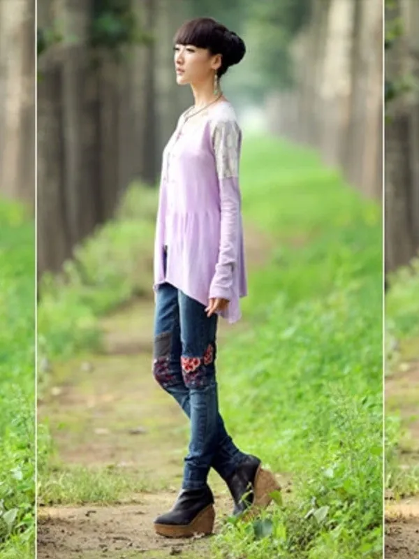 skinny love embroidered asymmetrical cardigan