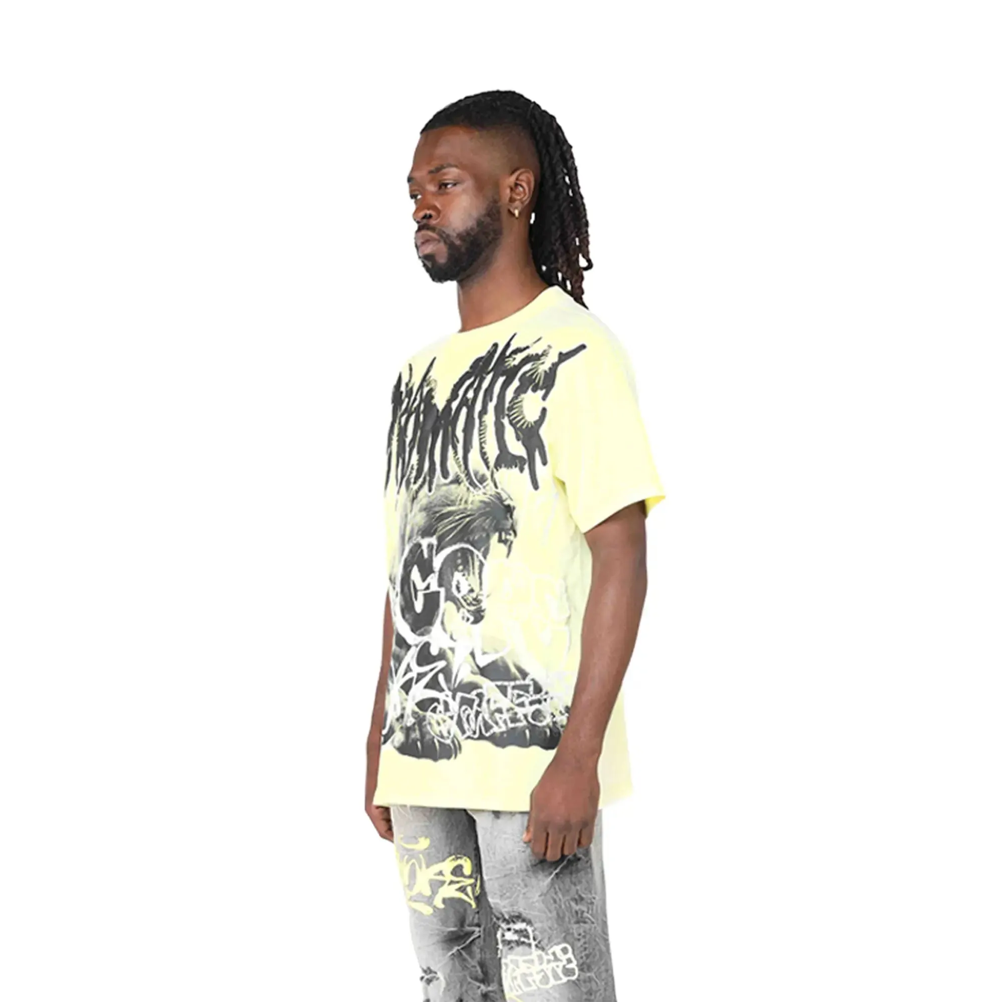 Smoke Rise Men Dystopia Fashion T-Shirt S25 Tee (Wax Yellow)