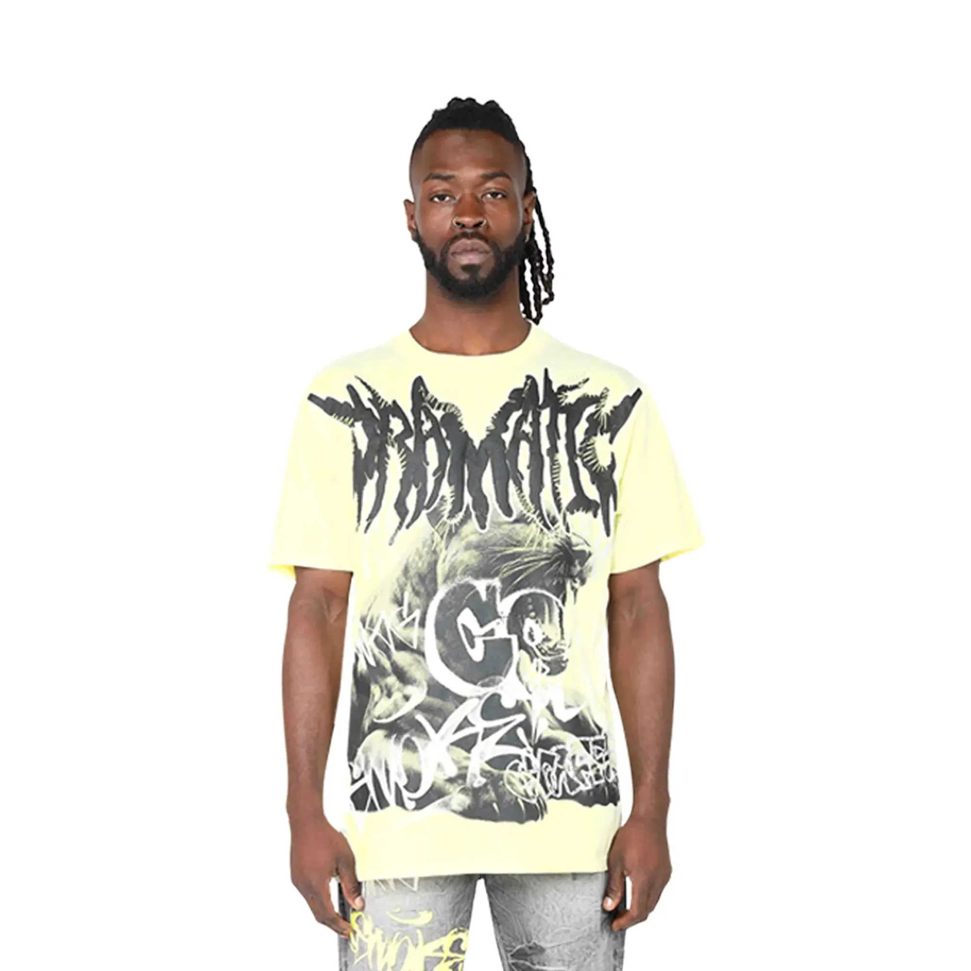 Smoke Rise Men Dystopia Fashion T-Shirt S25 Tee (Wax Yellow)