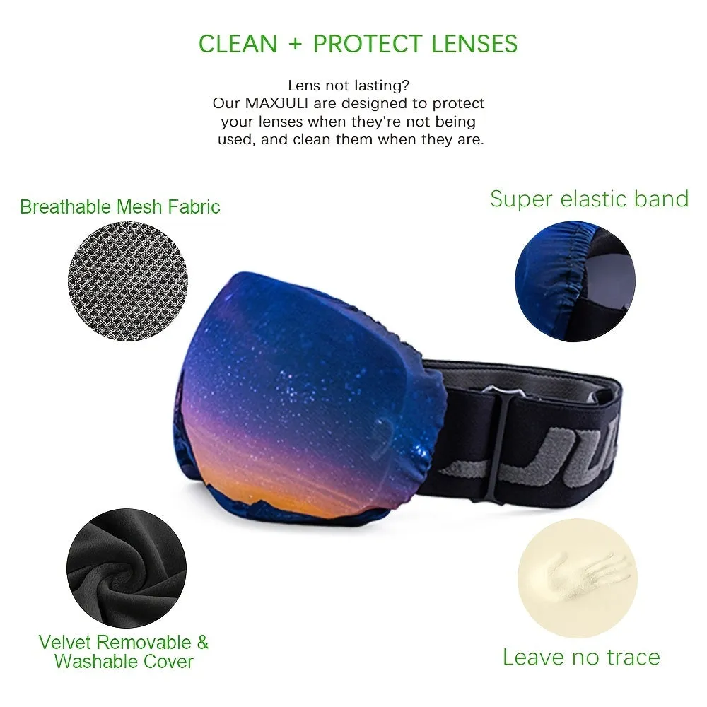 Soft and Durable Microfiber MAXJULI Goggle Cover - Fits Most Goggles, Easy to Clean, Protects Lenses from Scratches