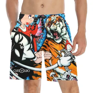 Soothing the Savage Beast Men's Mid-Length Beach Shorts