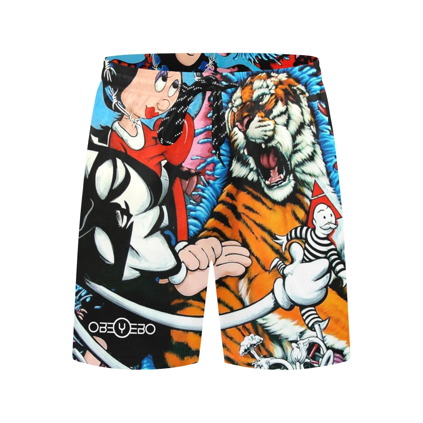 Soothing the Savage Beast Men's Mid-Length Beach Shorts