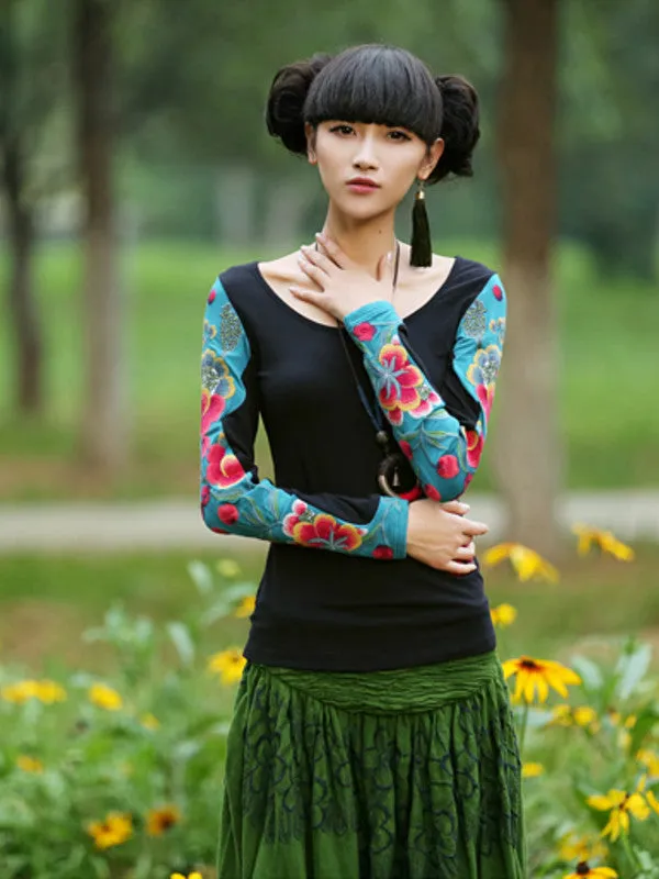 spring love embroidered top