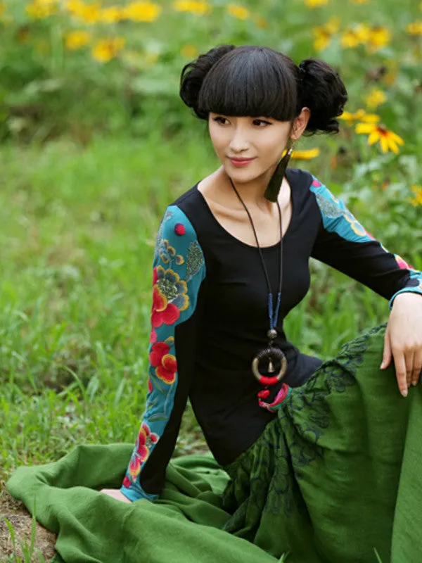 spring love embroidered top