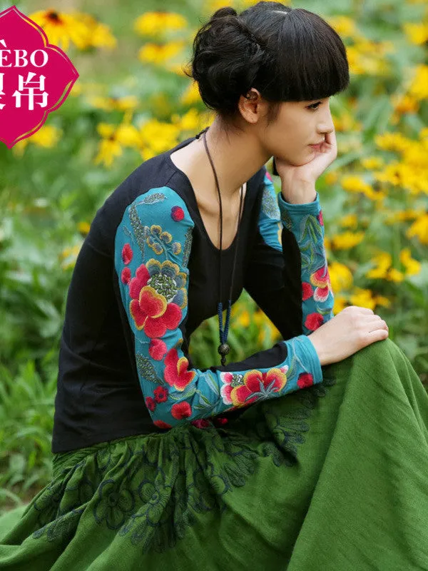 spring love embroidered top