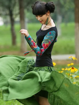 spring love embroidered top