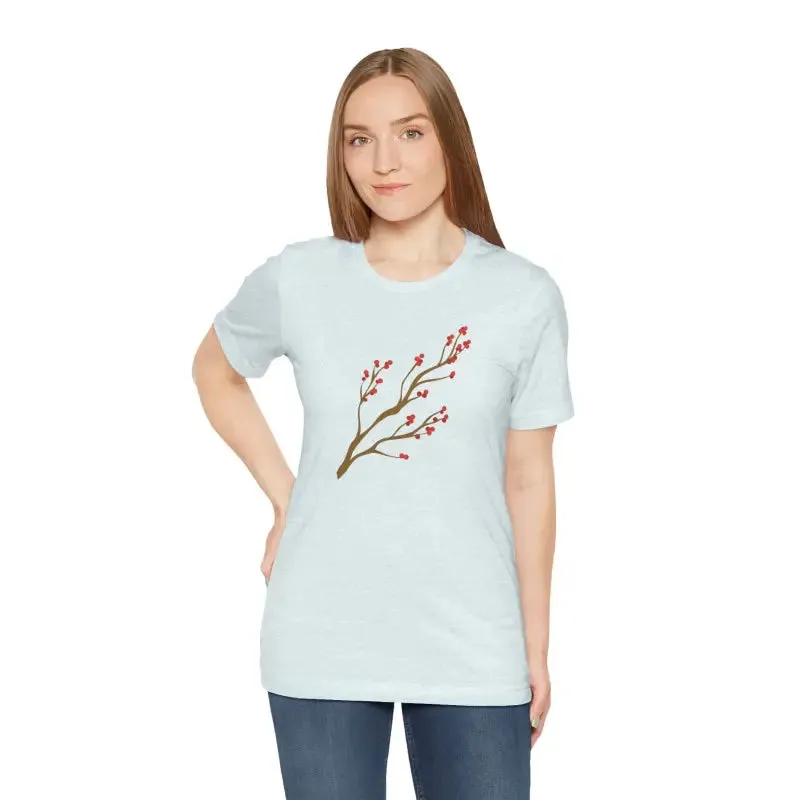 Standout Jersey Short Sleeve Red Flower Tee