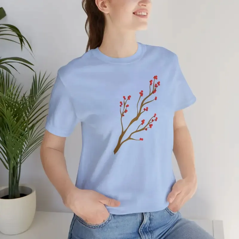 Standout Jersey Short Sleeve Red Flower Tee