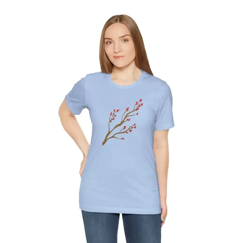 Standout Jersey Short Sleeve Red Flower Tee