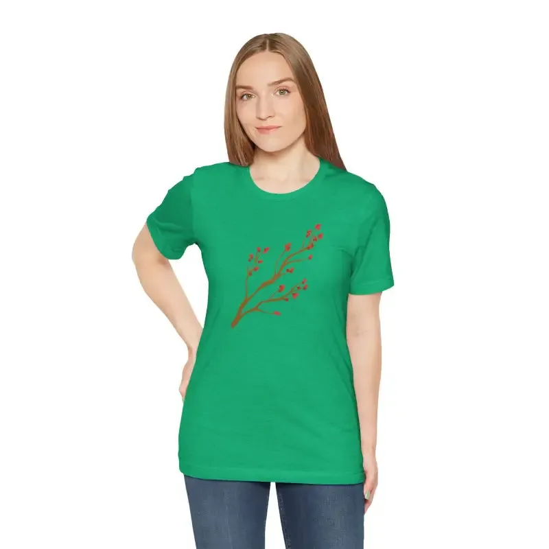 Standout Jersey Short Sleeve Red Flower Tee