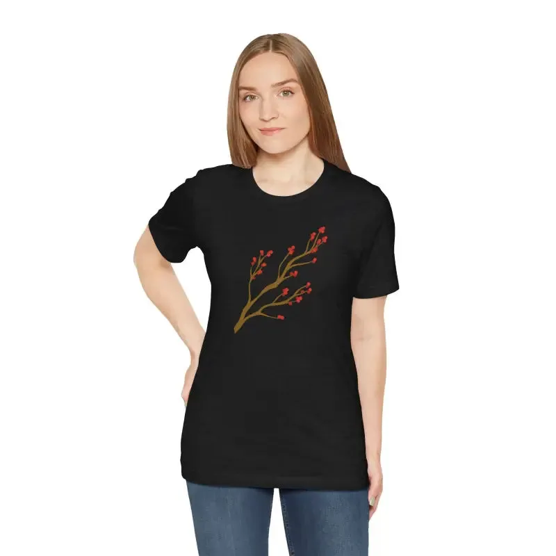 Standout Jersey Short Sleeve Red Flower Tee