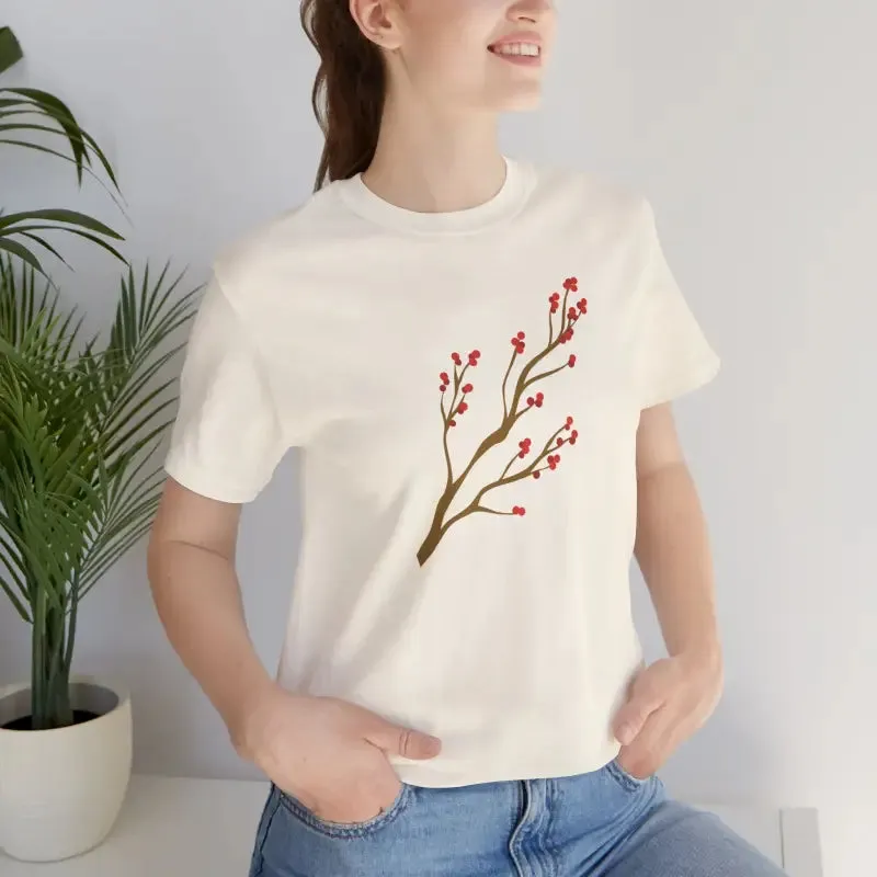 Standout Jersey Short Sleeve Red Flower Tee
