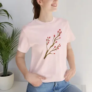 Standout Jersey Short Sleeve Red Flower Tee
