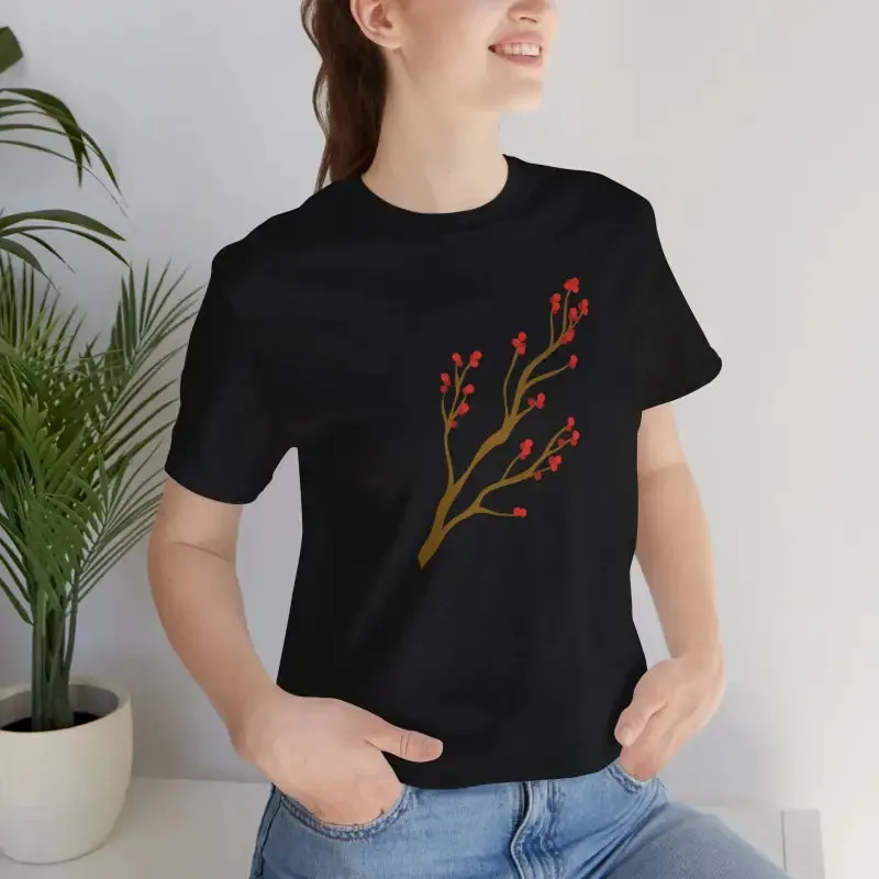 Standout Jersey Short Sleeve Red Flower Tee