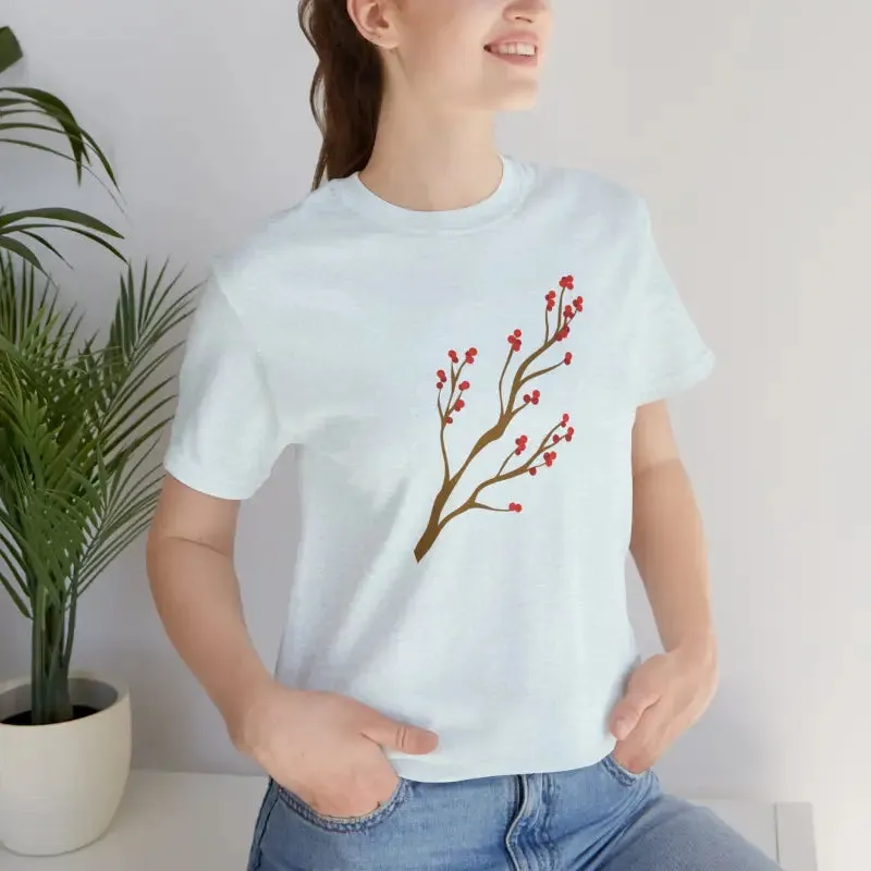 Standout Jersey Short Sleeve Red Flower Tee