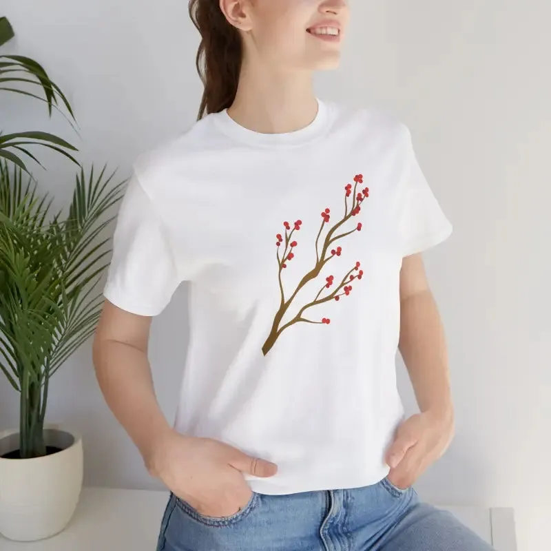 Standout Jersey Short Sleeve Red Flower Tee