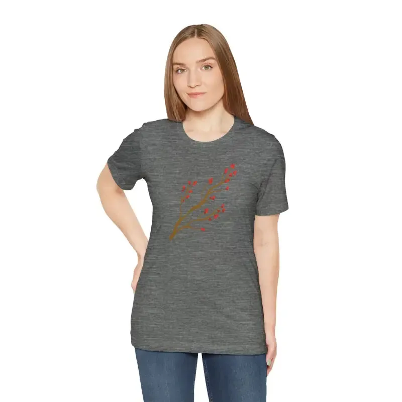 Standout Jersey Short Sleeve Red Flower Tee