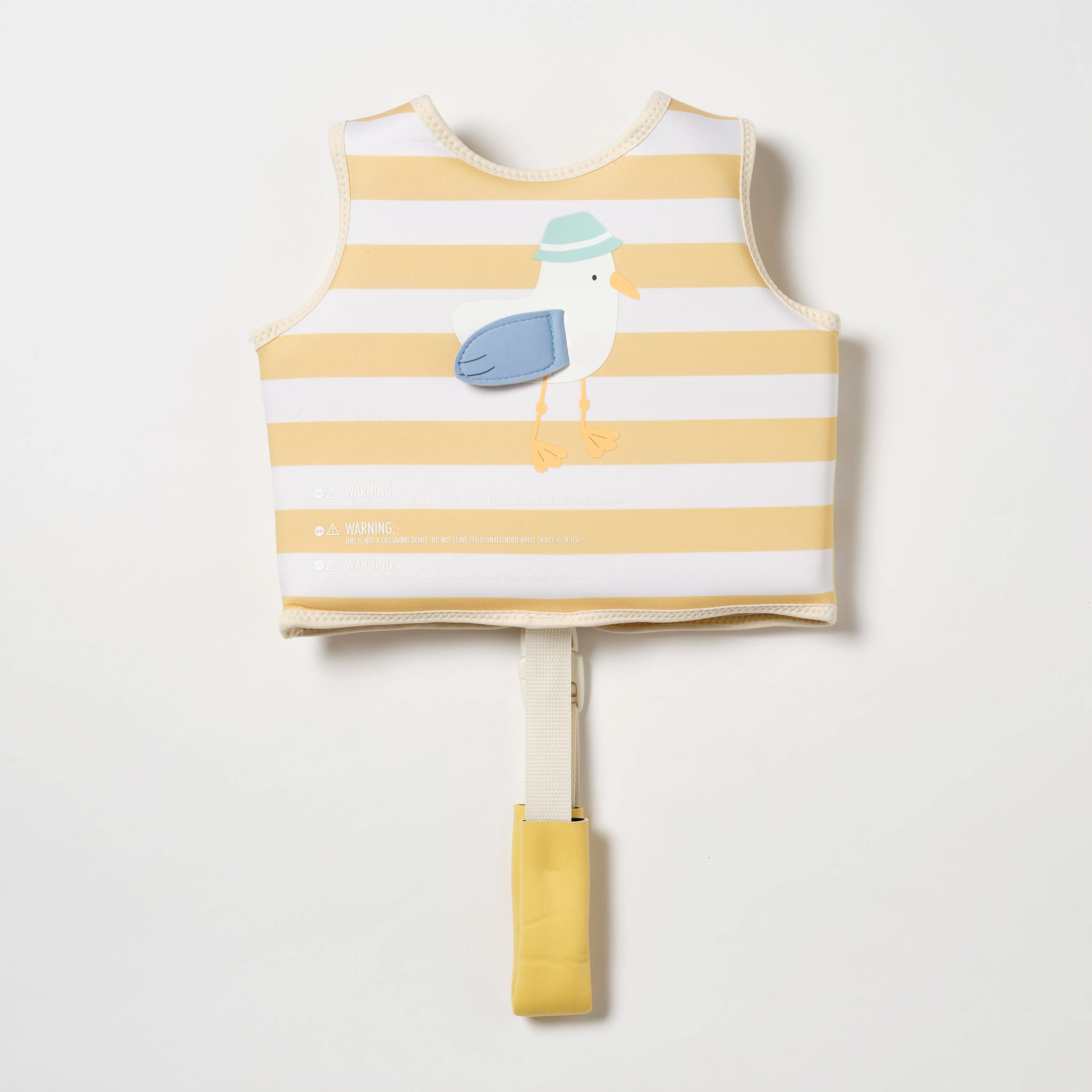 SUNNYLiFE Kids Swim Vest Sid The Seagull Mustard Stripe