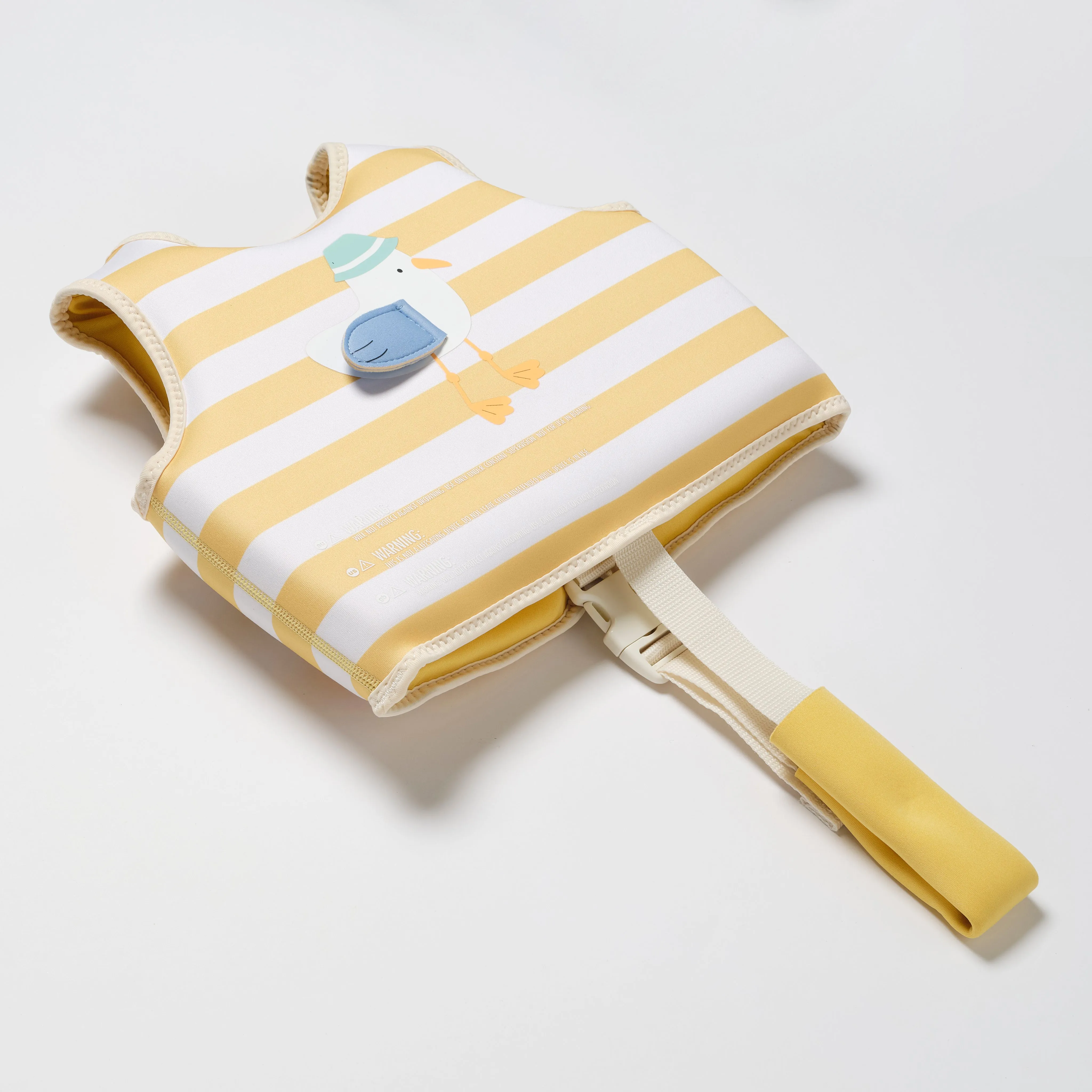SUNNYLiFE Kids Swim Vest Sid The Seagull Mustard Stripe