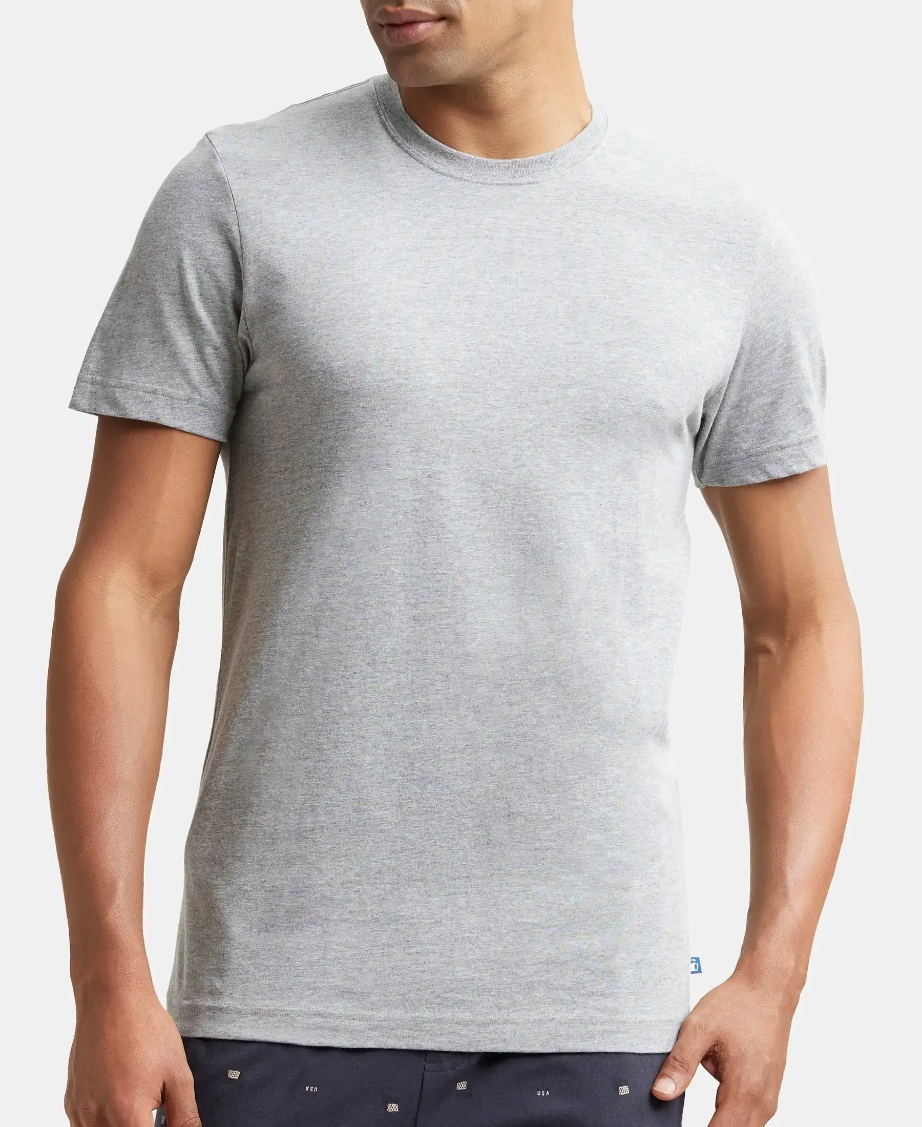Super Combed Cotton Half Sleeved Inner T-Shirt - Grey Melange