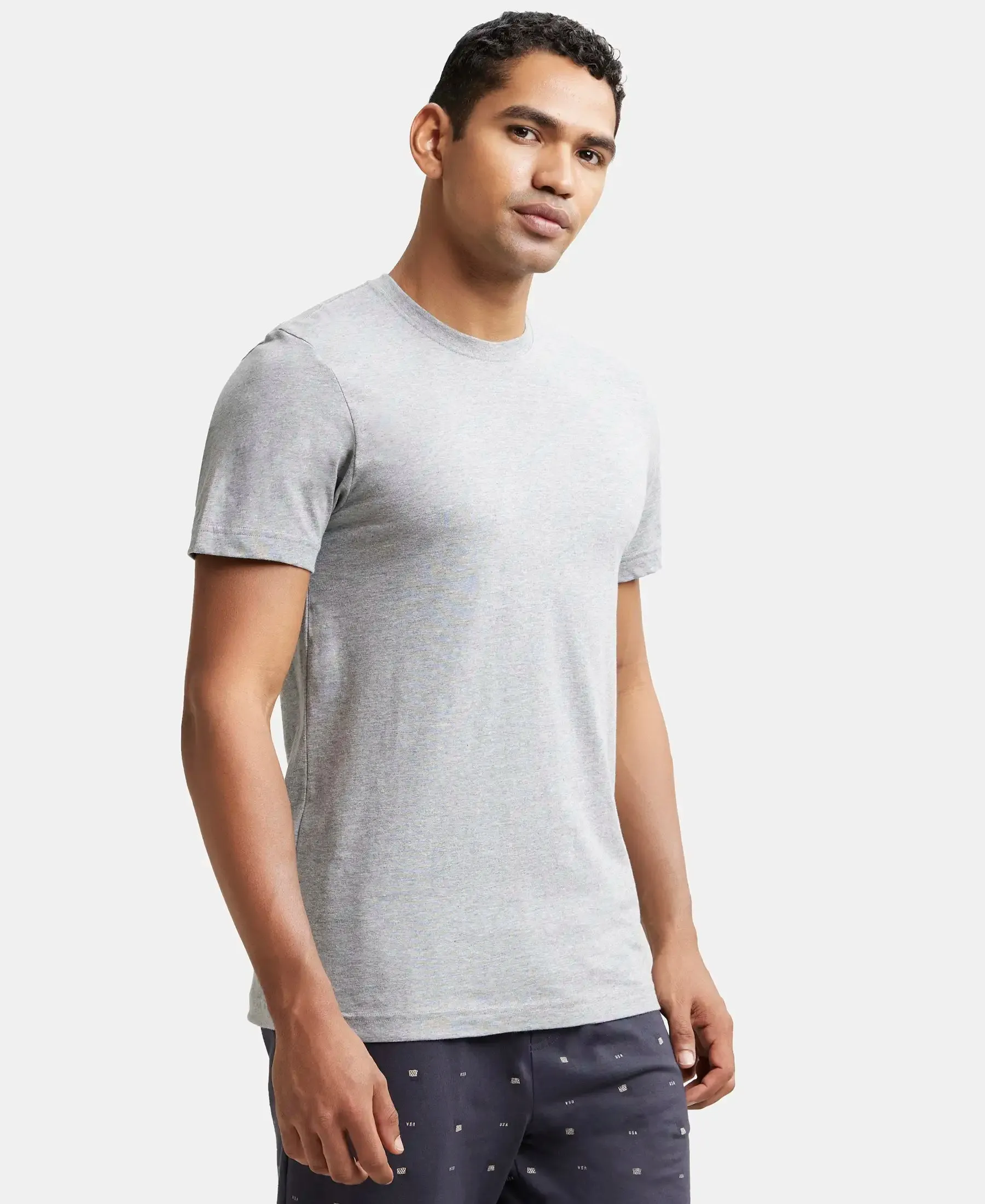 Super Combed Cotton Half Sleeved Inner T-Shirt - Grey Melange