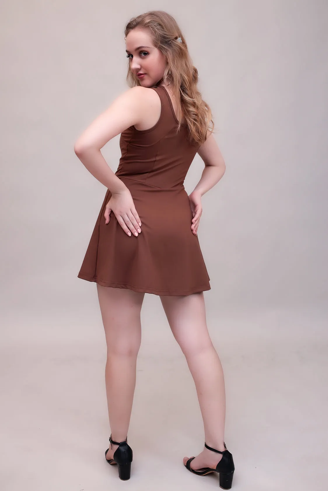 Swirl Tennis Skirt Dress for adventure and coffee run ( Black )