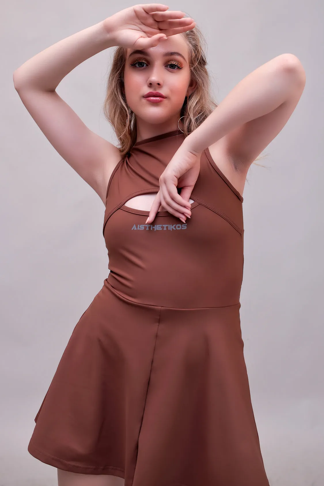 Swirl Tennis Skirt Dress for adventure and coffee run ( Black )
