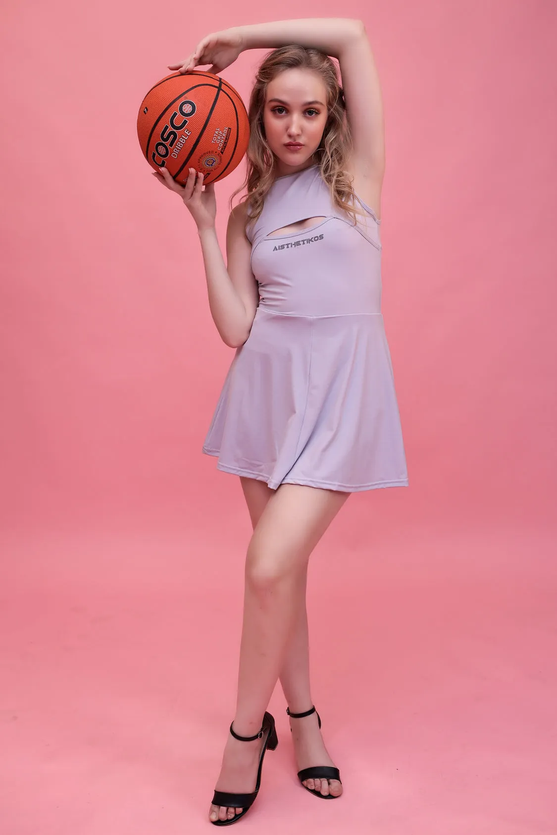 Swirl Tennis Skirt Dress for adventure and coffee run ( Black )