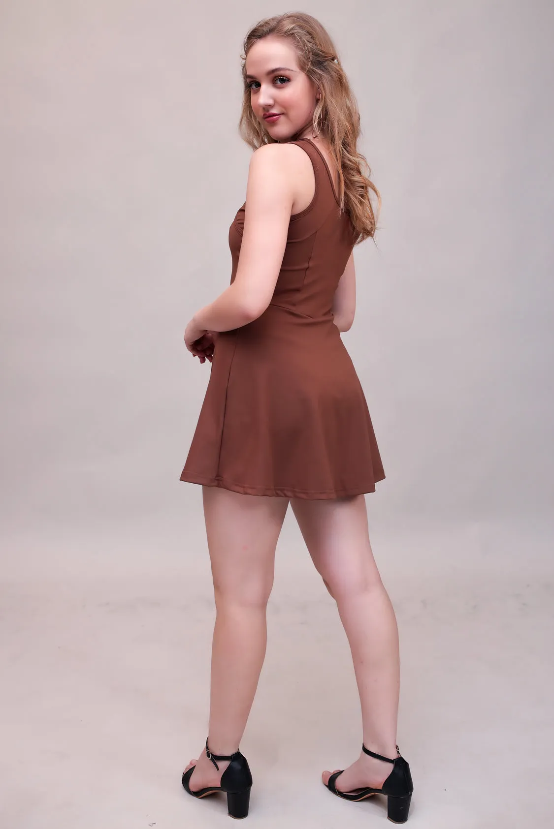 Swirl Tennis Skirt Dress for adventure and coffee run ( Black )